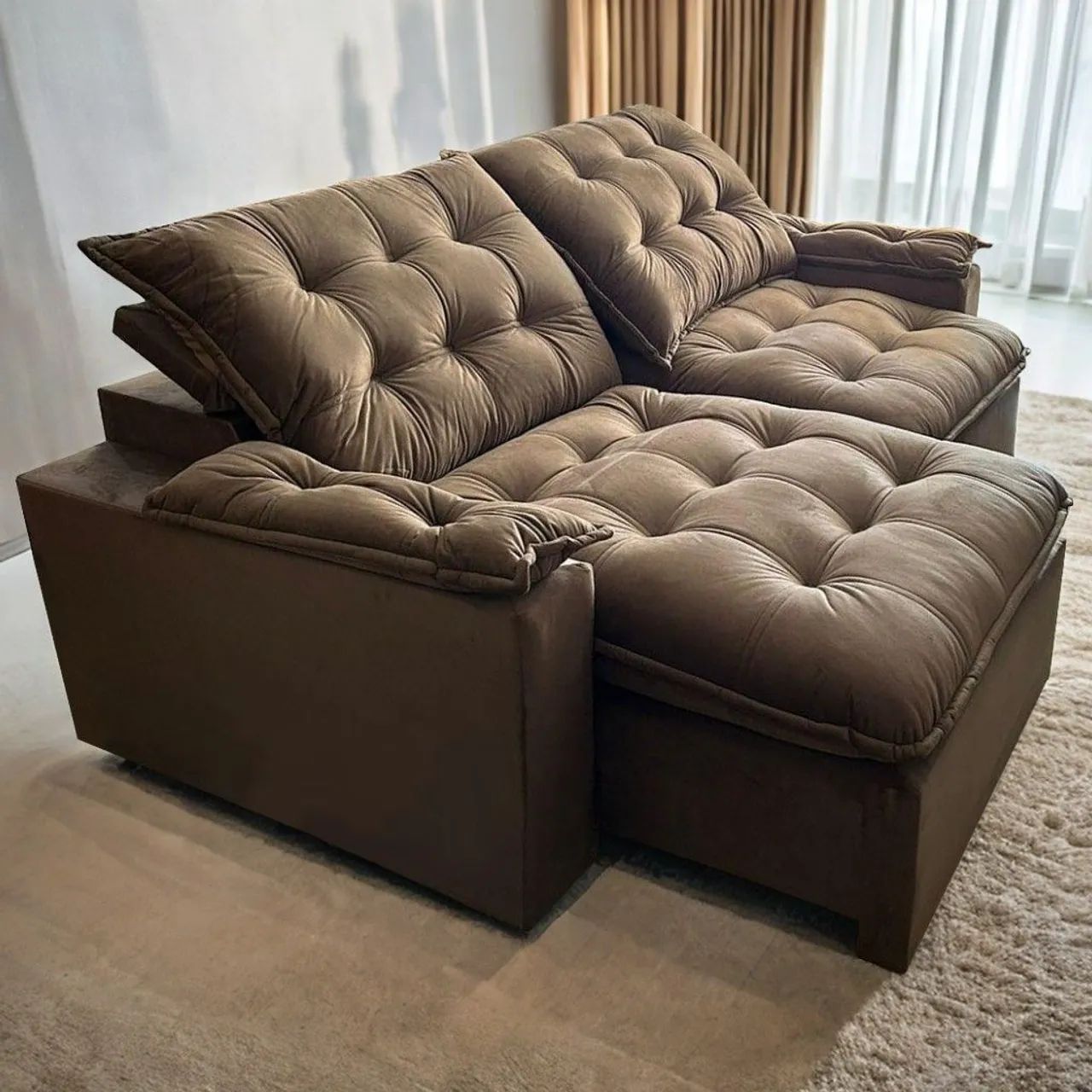 SOFÁ RETRÁTIL RECLINÁVEL SUPER CONFORTO MOLAS ESPIRAIS!! 726TT65