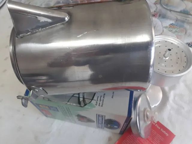 Cafeteira para camping e uso geral tipo percolator para até 9 cafés 
