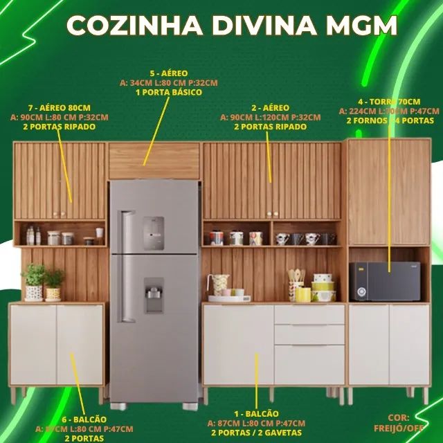 Cozinha Completa Divina MGM  100% MDF **nova na caixa**