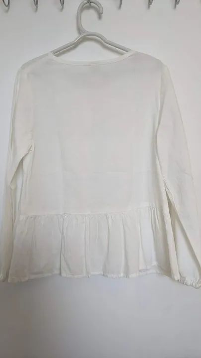 Blusa branca em algodão para menina - Foto 2