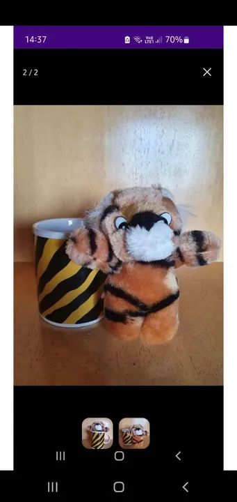Caneca tigre pelúcia  - Foto 2