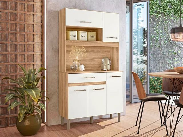 Cozinha 5 Portas Freijo/Off White Cristal a65
