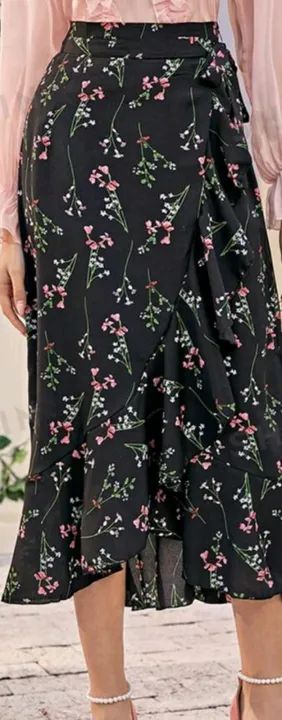 Saia preta floral também P - Foto 2