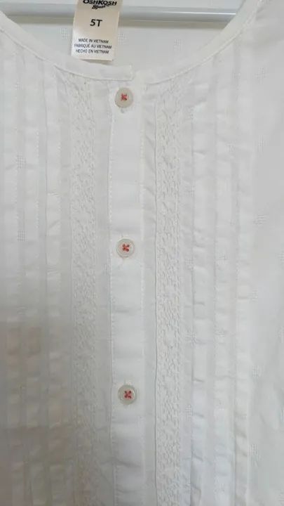 Blusa branca em algodão para menina - Foto 4