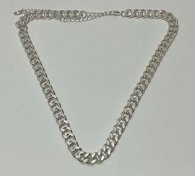 Cordão Corrente de Aço Prateado - Foto 4