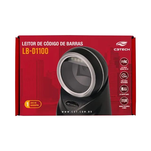 Leitor de Código de Barras C3Tech LB-D1100BK 1D/2D - WZetta - Foto 3