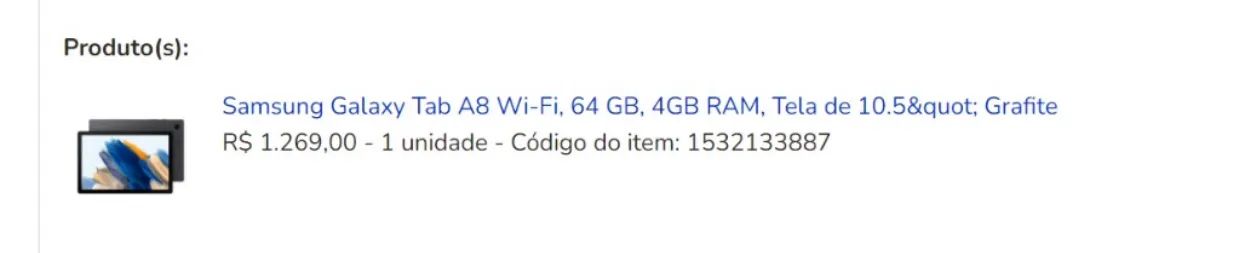 Samsung Galaxy Tab A8 Wi-Fi 64GB 4GB RAM Tela 10.5 Grafite