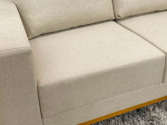 Sofá com Chaise Clara Apoio Lateral em Madeira a75 - Foto 4