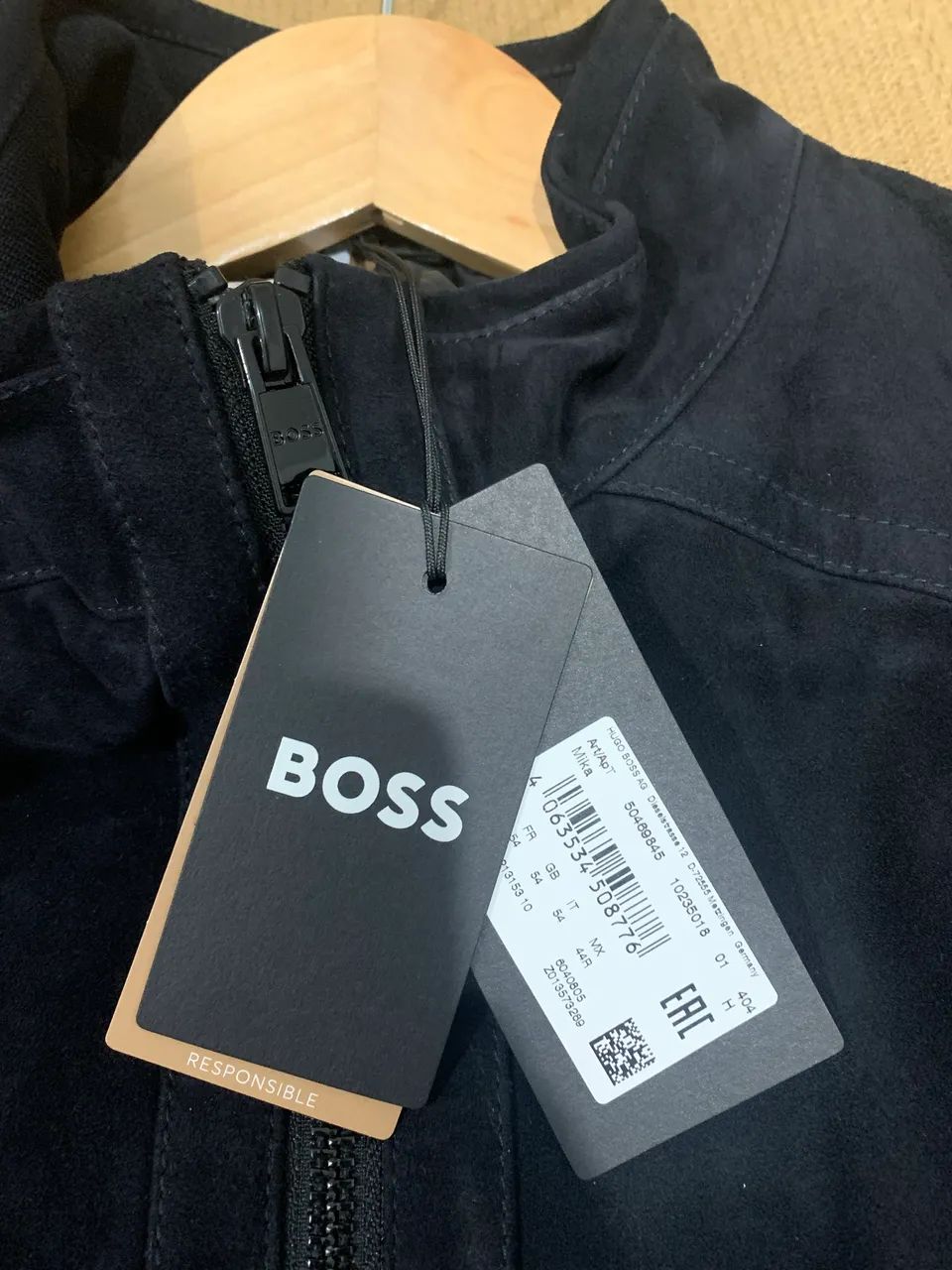 Jaqueta couro camurça Hugo Boss