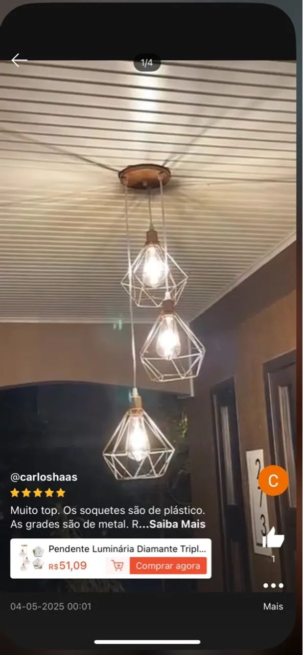 Luminária Diamante Tripl.