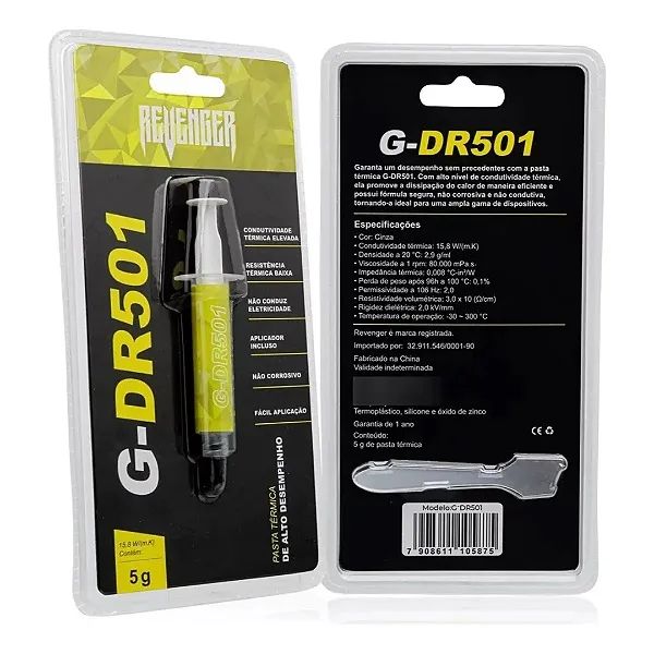Pasta Térmica Para Processador Seringa com 5G Condut. 15,8 W/(m.K) Cinza - Revenger  - Foto 2