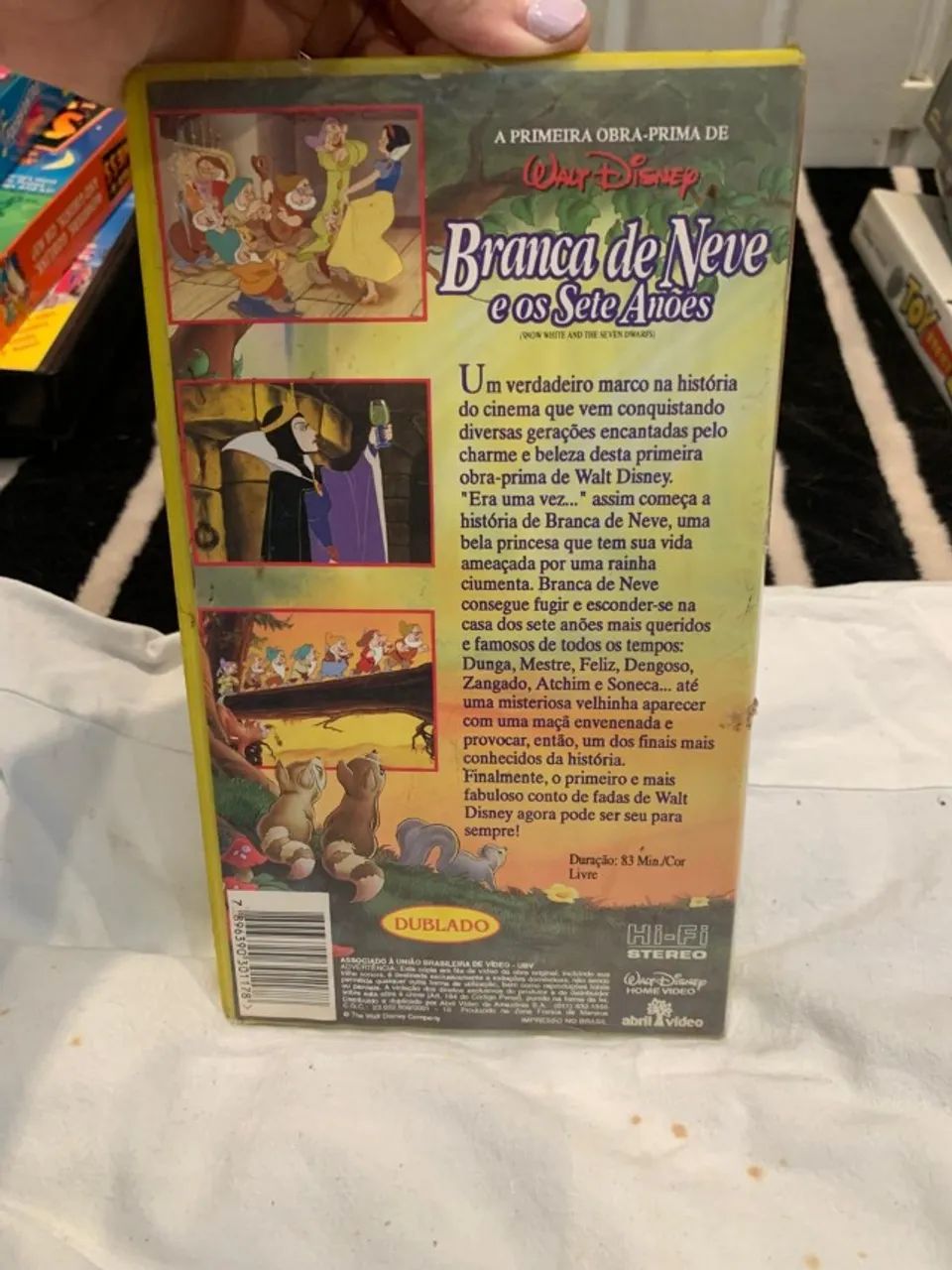 fita vhs branca de neve e os sete anões fita verde - Foto 3