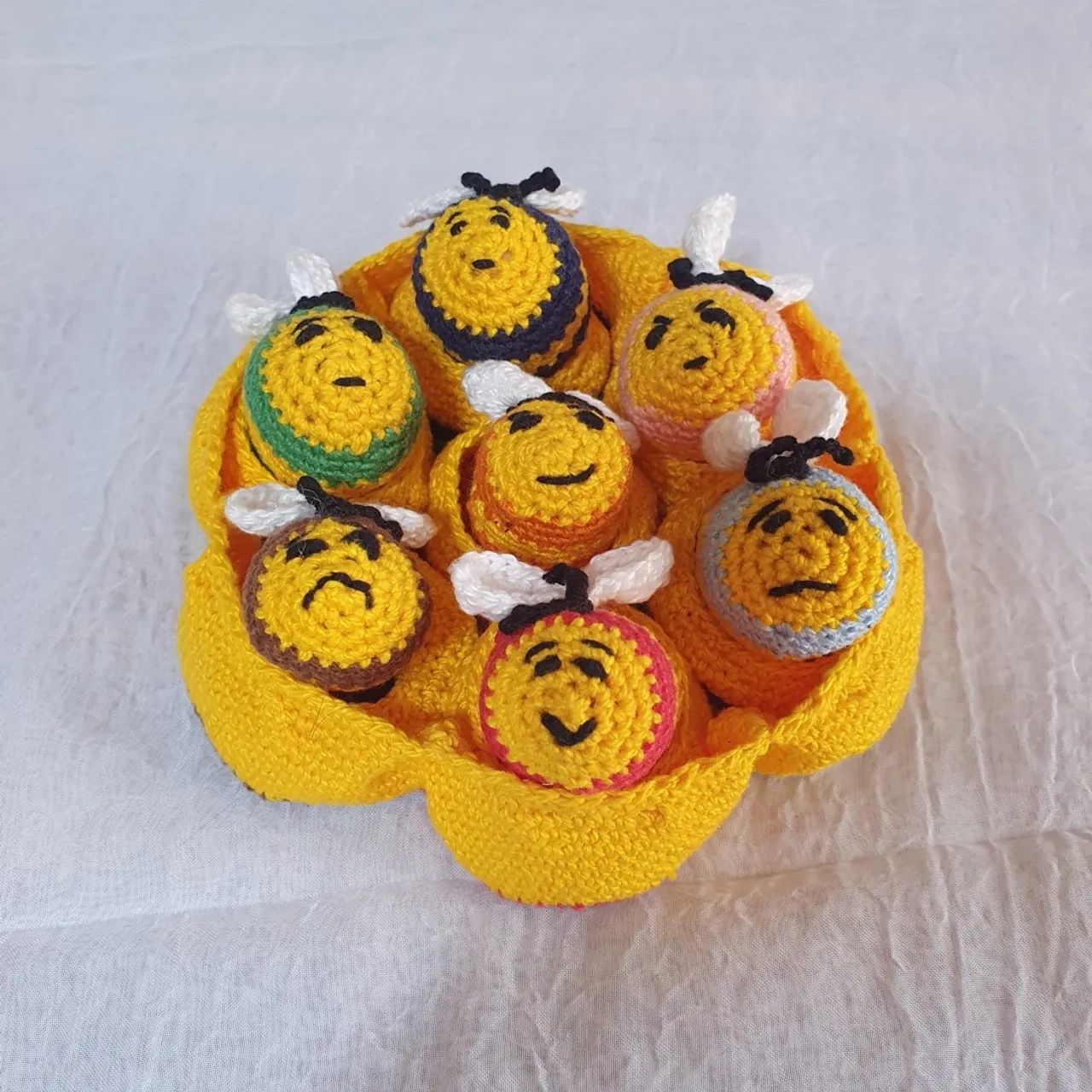 Conjunto de Abelhas de Crochê - 15Peças