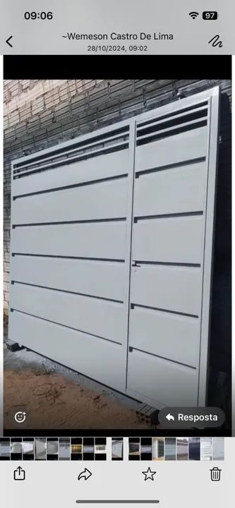 Portão de garagem 1.200 reais