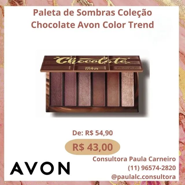 Paleta de Sombras Coleção Chocolate Avon Color Trend