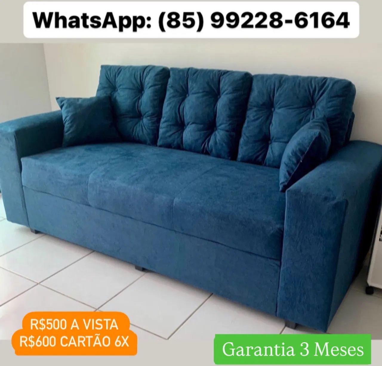 Super Promoção Sofá 3 Lugares de Fábrica 