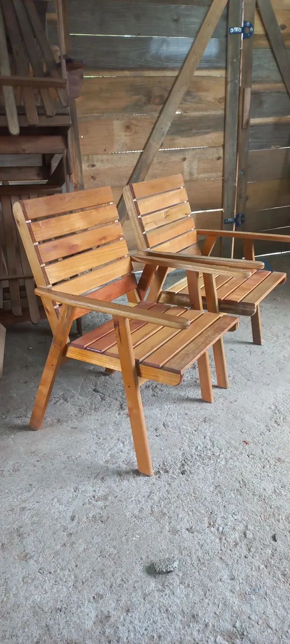 Par Cadeiras de madeira área interna e externa - Foto 4