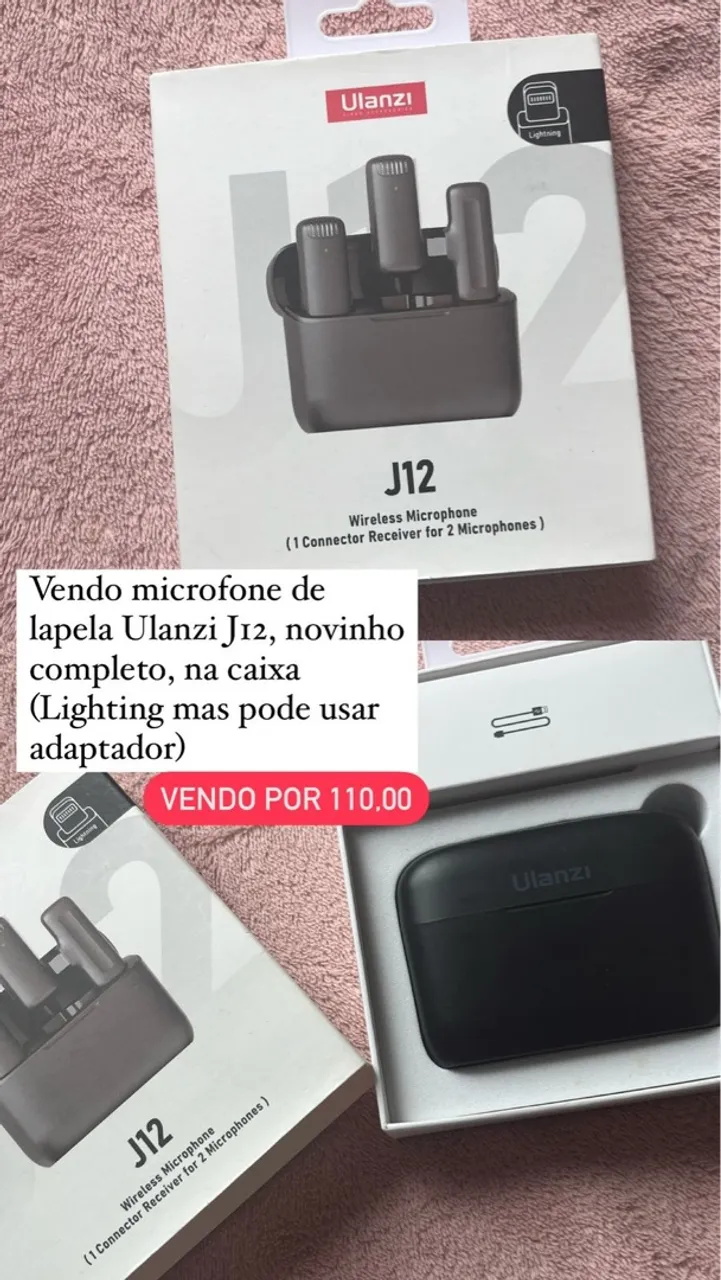 Microfone de Lapela Ulanzi J12 - Novo