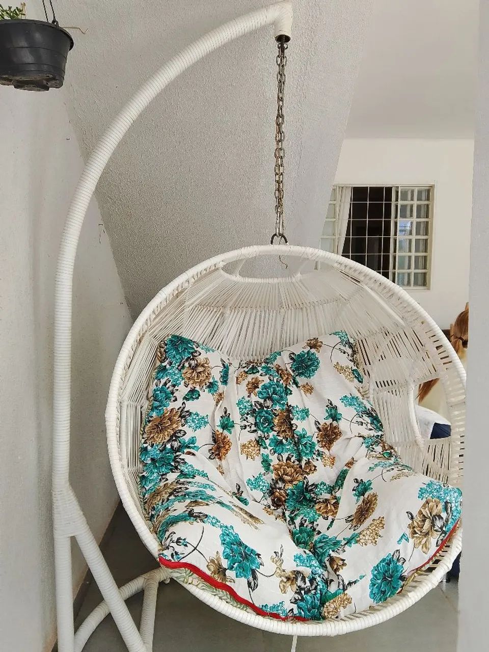 Poltrona de balanço suspensa branca - Foto 5