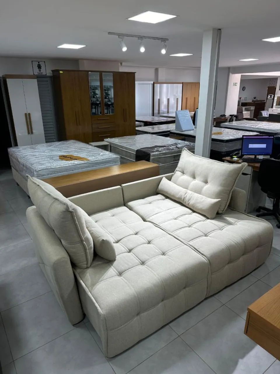 Two-Seater Beige Comfortable Sofa64994027950082121
