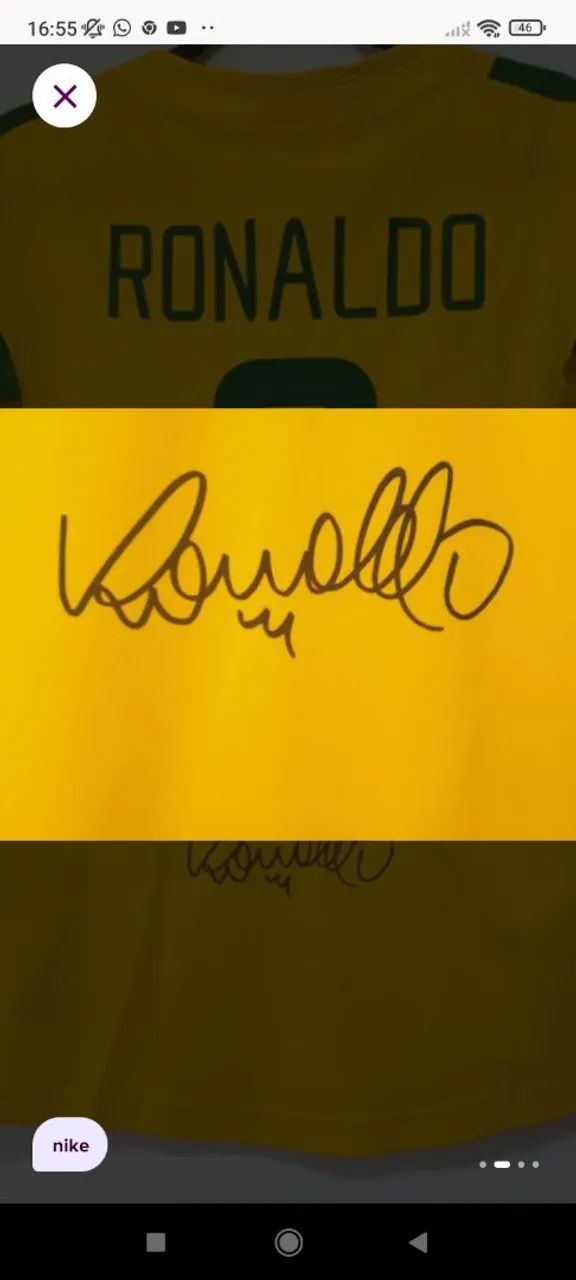 Camisa Brasil Copa Mundo 2002 #9 Ronaldo Autografada Certificada A - Foto 2