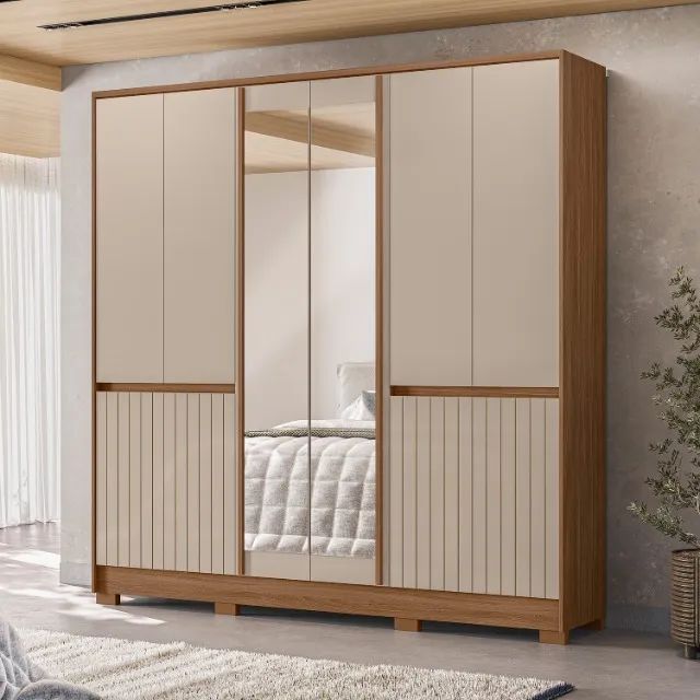 Guarda Roupa Casal com 10 Portas e 4 Gavetas Internas Alaska - Foto 2