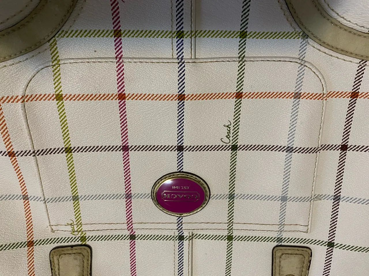 Bolsa Coach xadrez bege - Foto 5