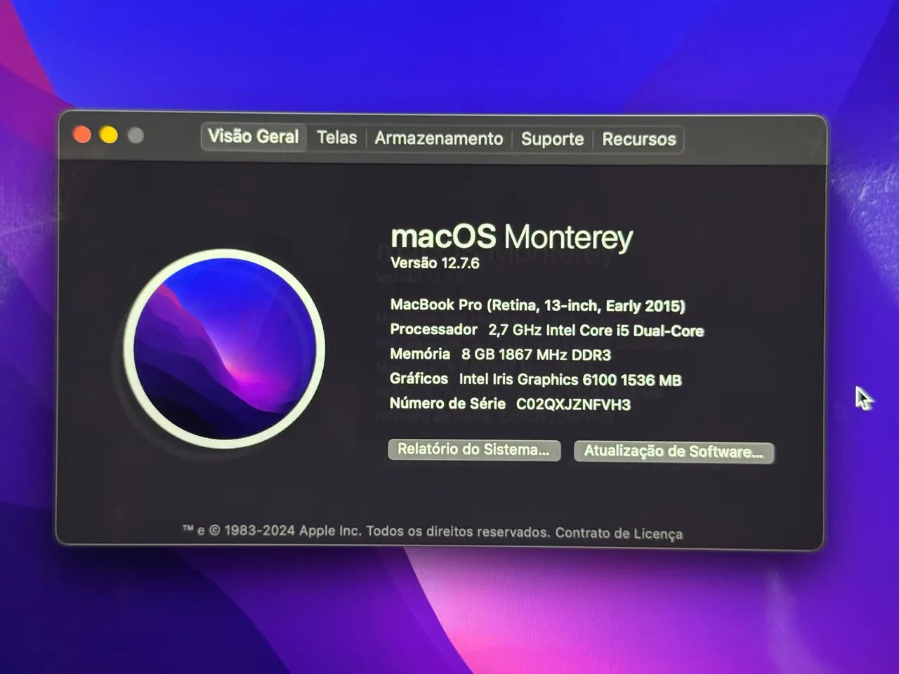 MacBook Pro Retina 13 Early 2015 (MacBookPro12,1) - Completo