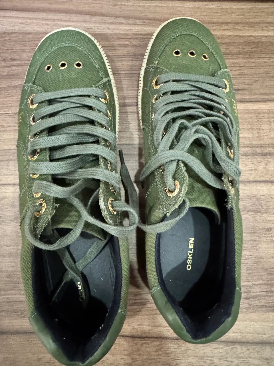 Sapatênis Osklen número 36 verde militar usado 1 vez  - Foto 4