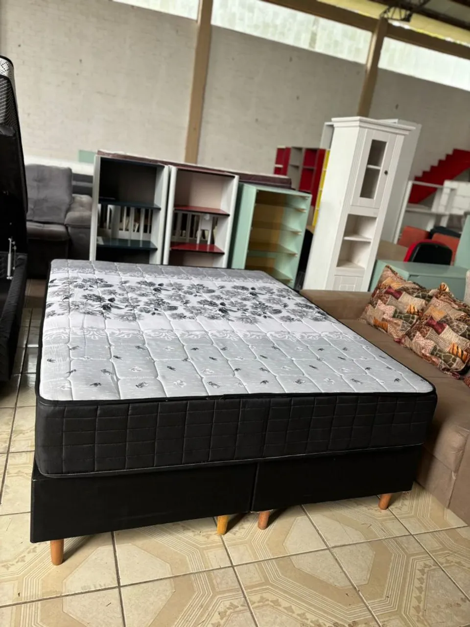 Cama Box Casal com Colchão