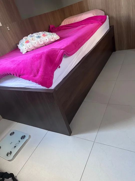 Cama Solteiro em MDF com bicama