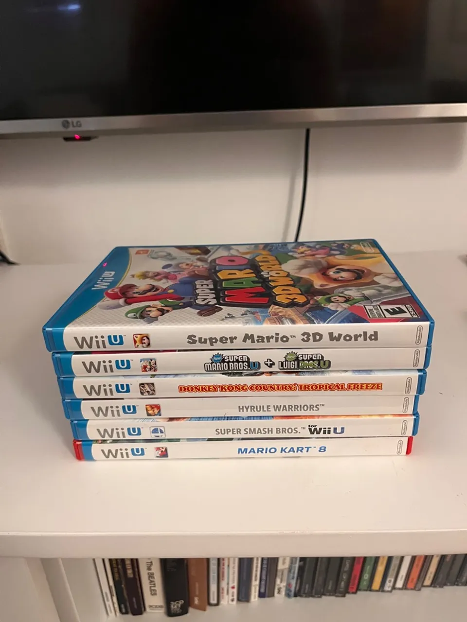 Lote de 6 Jogos Wii U - Super Mario 3D World, Mario Kart 8, Donkey Kong e mais