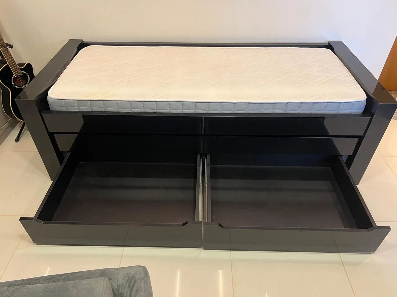 PARA VENDER HOJE - Móvel Evviva com cama auxiliar e gavetas + colchão - Foto 3