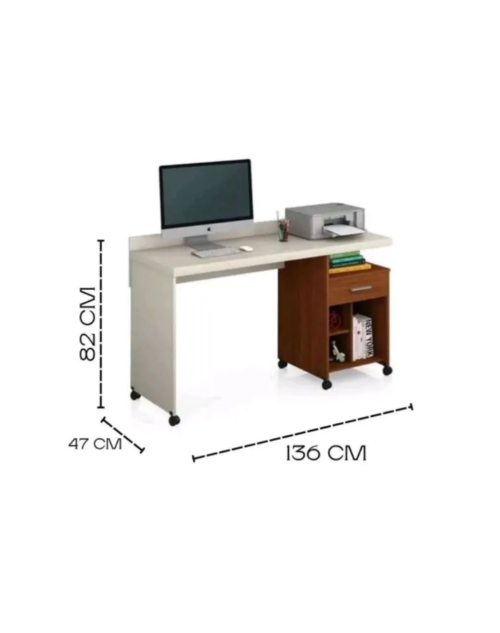 Escrivaninha com rodinhas nova  - Foto 2