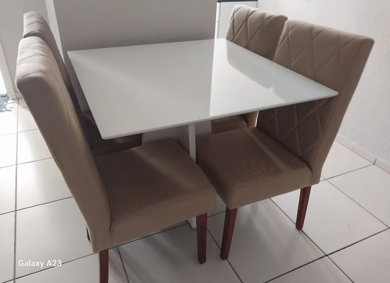 Conjunto Mesa Laqueada 90x90 P.R.O.M.O.Ç.Ã.O - Foto 4