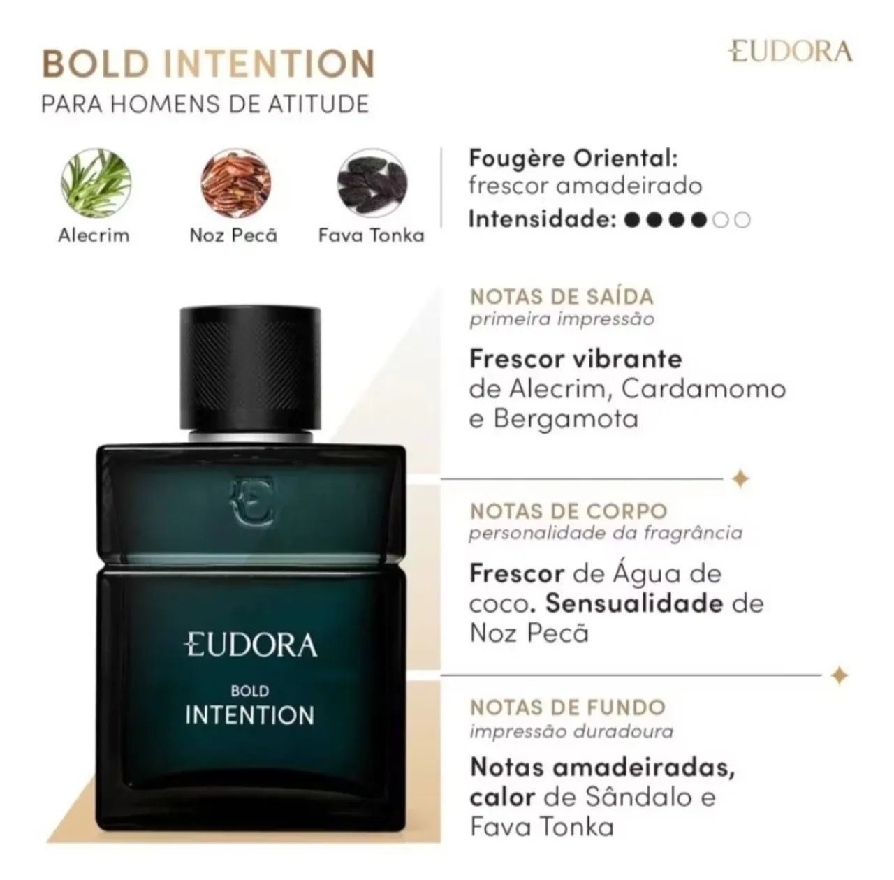 Eudora Bold Intention Desodorante Colônia masculino 100ml  - Foto 5