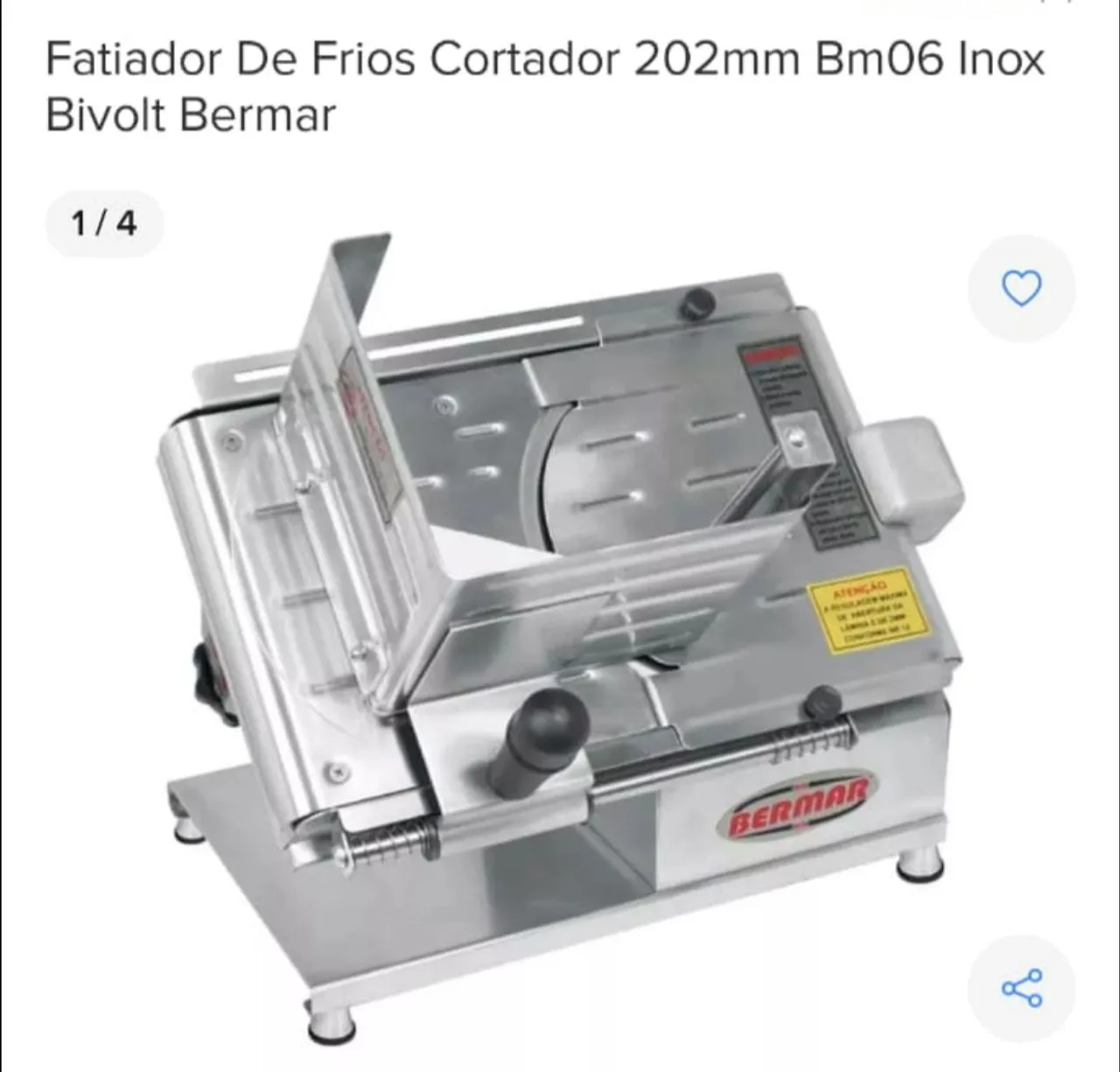 Fatiador de Frios Bermar Bm06 Inox 202mm