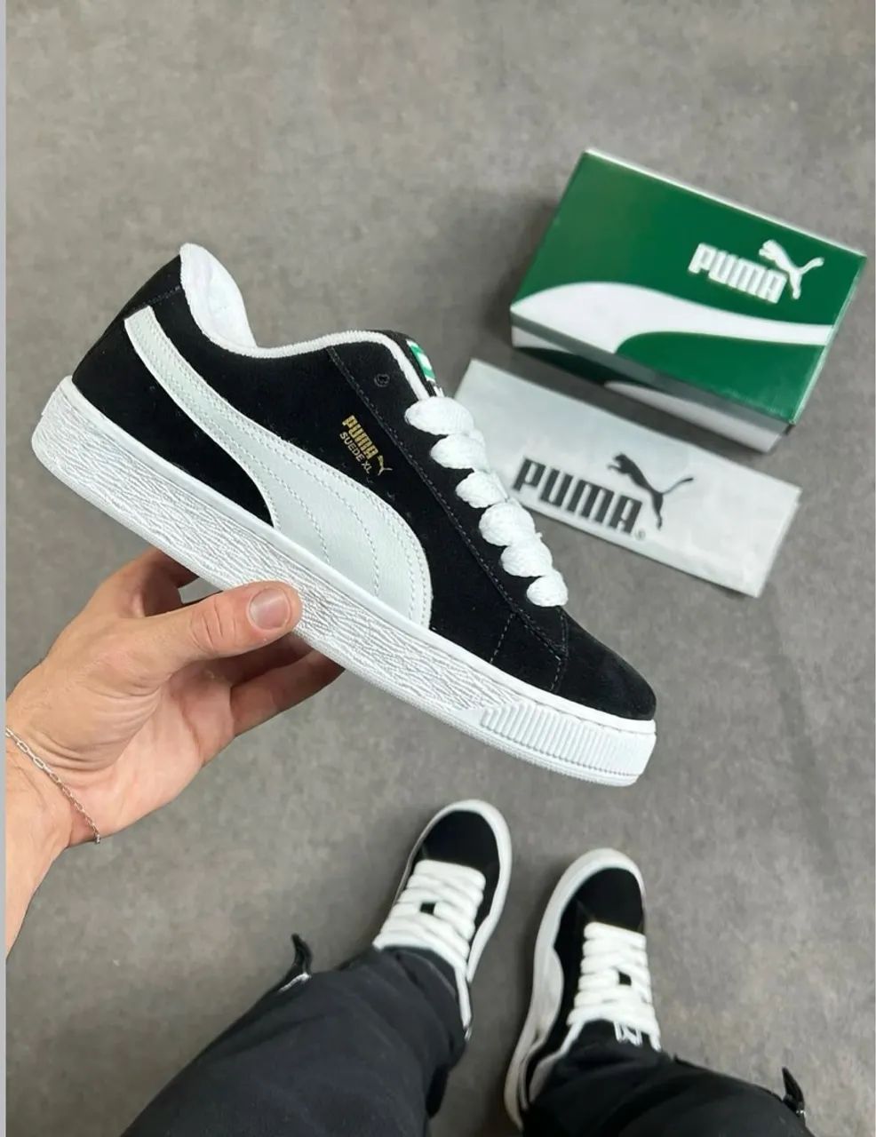 Tênis Puma Suede XL - Preto e Branco