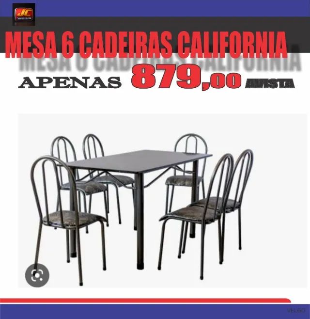 Mesa 6 Cadeiras California - R$879,00 à vista! - Foto 2