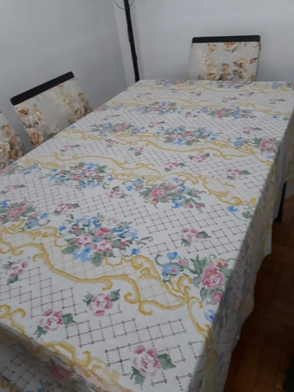 Toalha Mesa De Poliéster Retangular 8 Lugares Lindo Floral63824628756739120