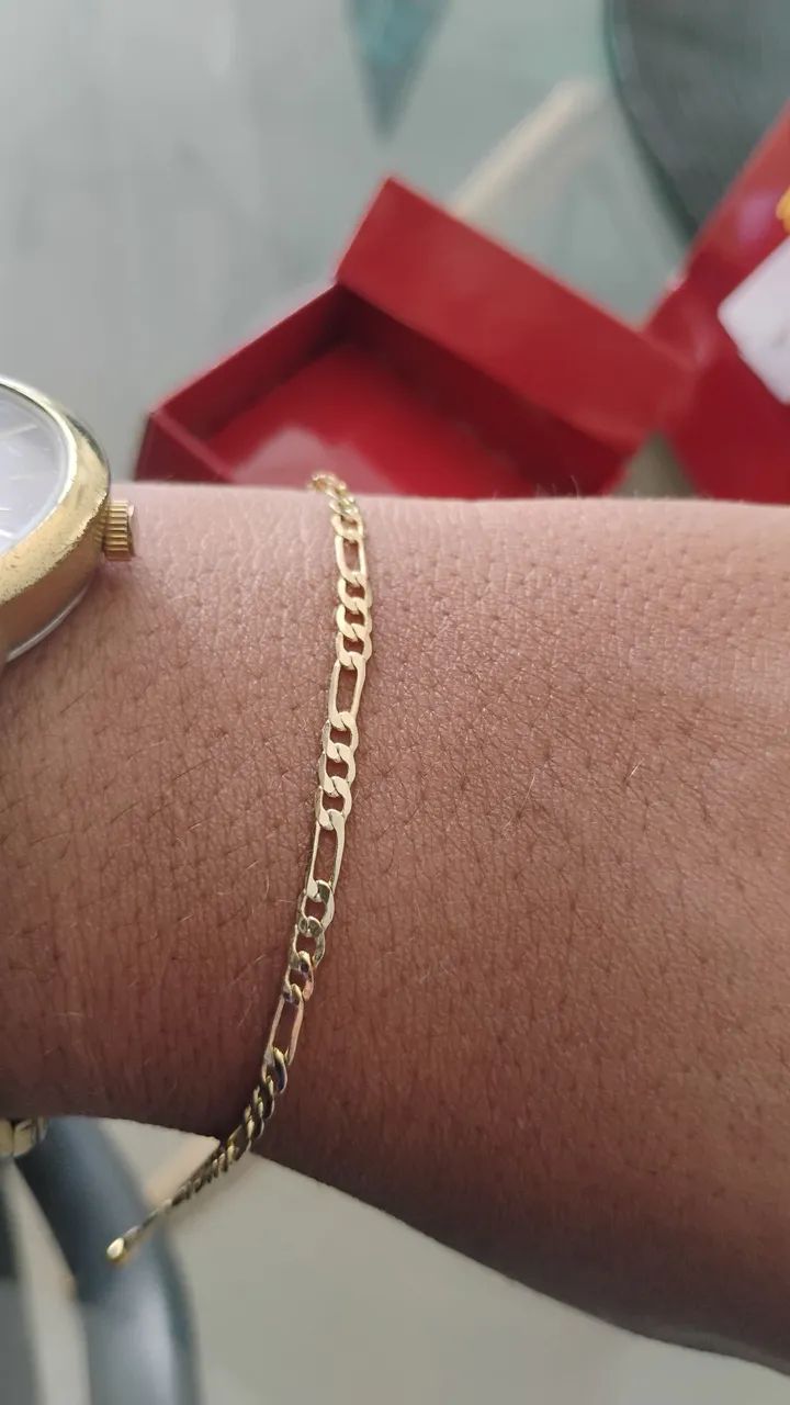 Pulseira folheado a ouro masculina  - Foto 4