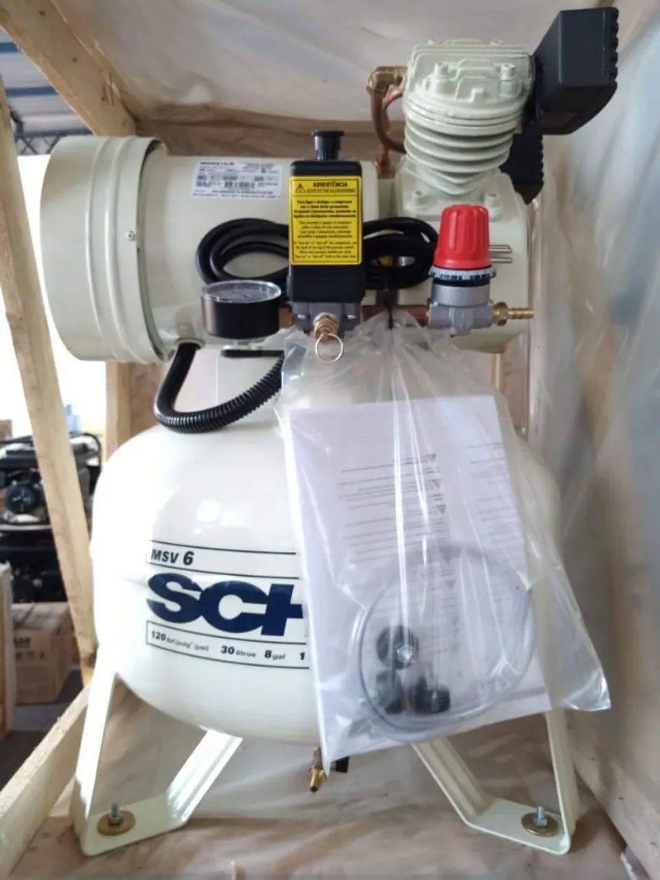 Compressor odontologico Schulz- MSV 6/30 Isento de oleo - 6 Pes 120 Lbs - Foto 5