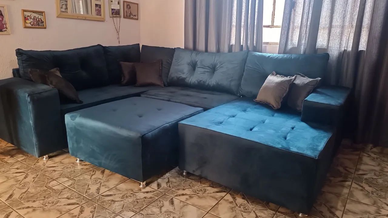 Sofá de Canto Azul - Conforto e Estilo! - Foto 2