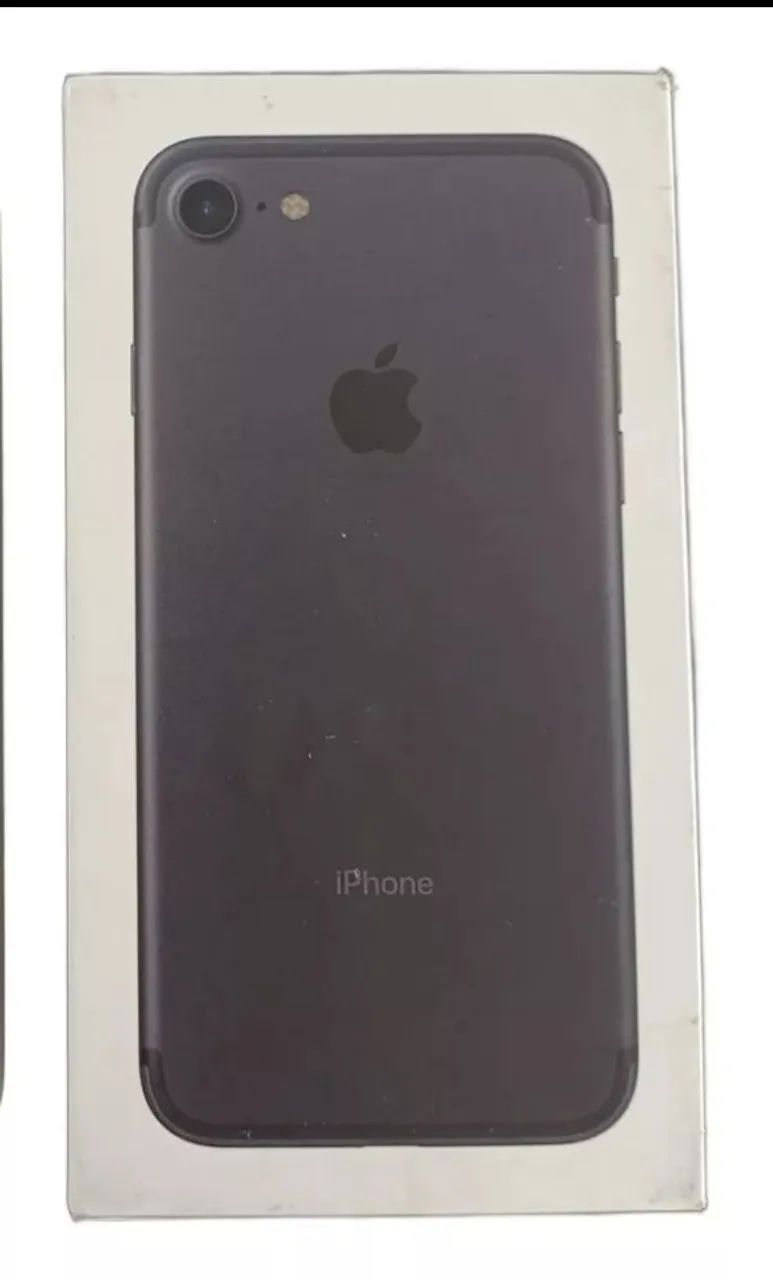 Caixa completa iPhone 7, 7g BLACK, A1778 + Fone Ouvido + Carregador novo + chave chip + ad