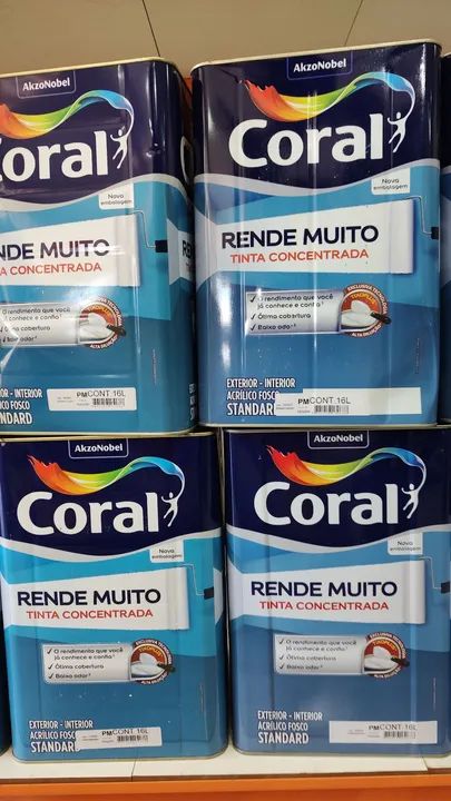 TINTA CORAL RENDE MUITO 16L R$290,00 BRANCO GELO 