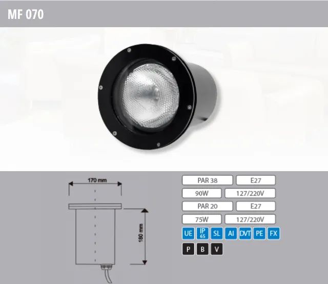 2x Embutido de solo externo para lamp. par 30/38