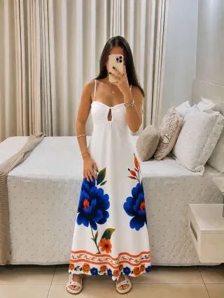 Vestido longo estilo farm coleção nova - Foto 2