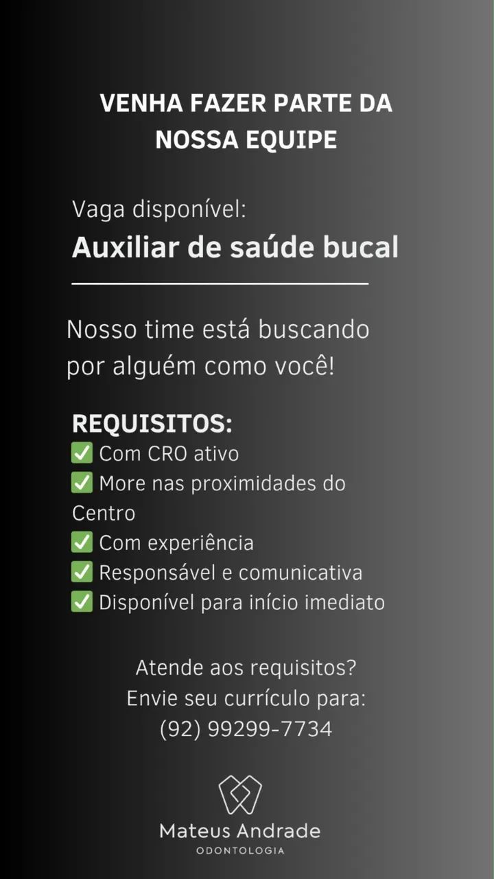 Vaga para TSB/ASB