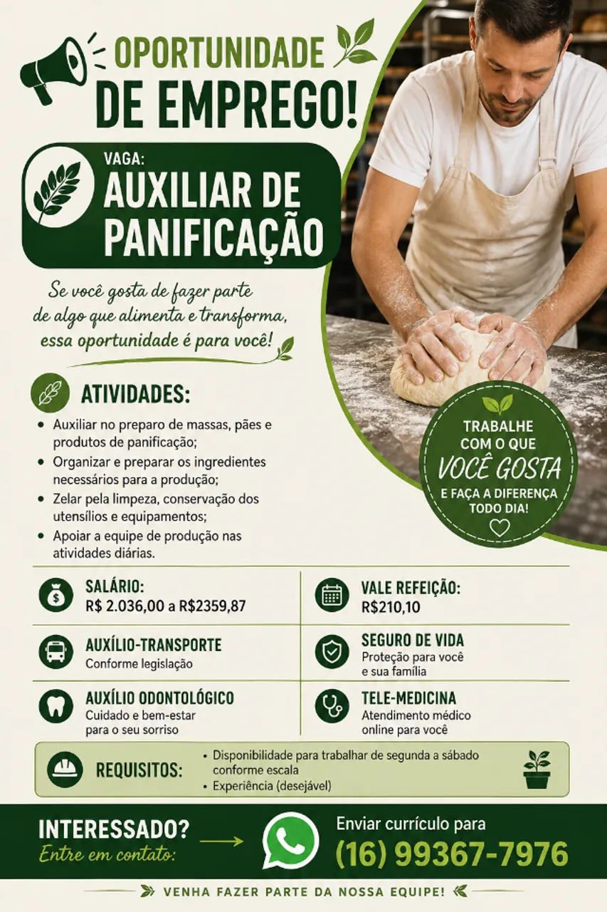 Auxiliar de panificação