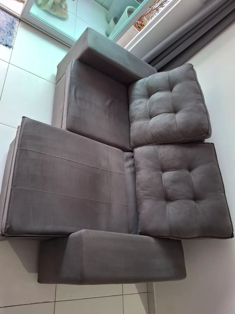 Sofá retrátil cinza 1,80 2/3 lugares - Foto 2